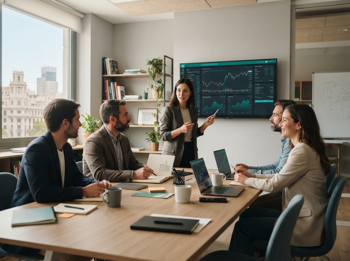 Sitio Oficial: equipe analisando modelos de backtesting e resultados históricos de investimentos
